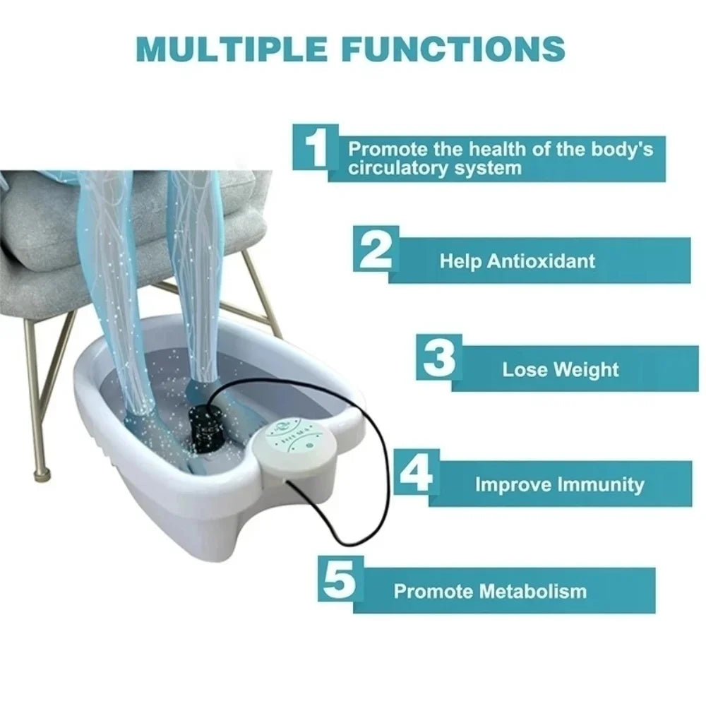Ionic Foot Spa Bath Detox Machine for Foot Bath Ion Detoxifier Massager Relaxation Pedicure Footspa Massage Therapy Arrays Aqua