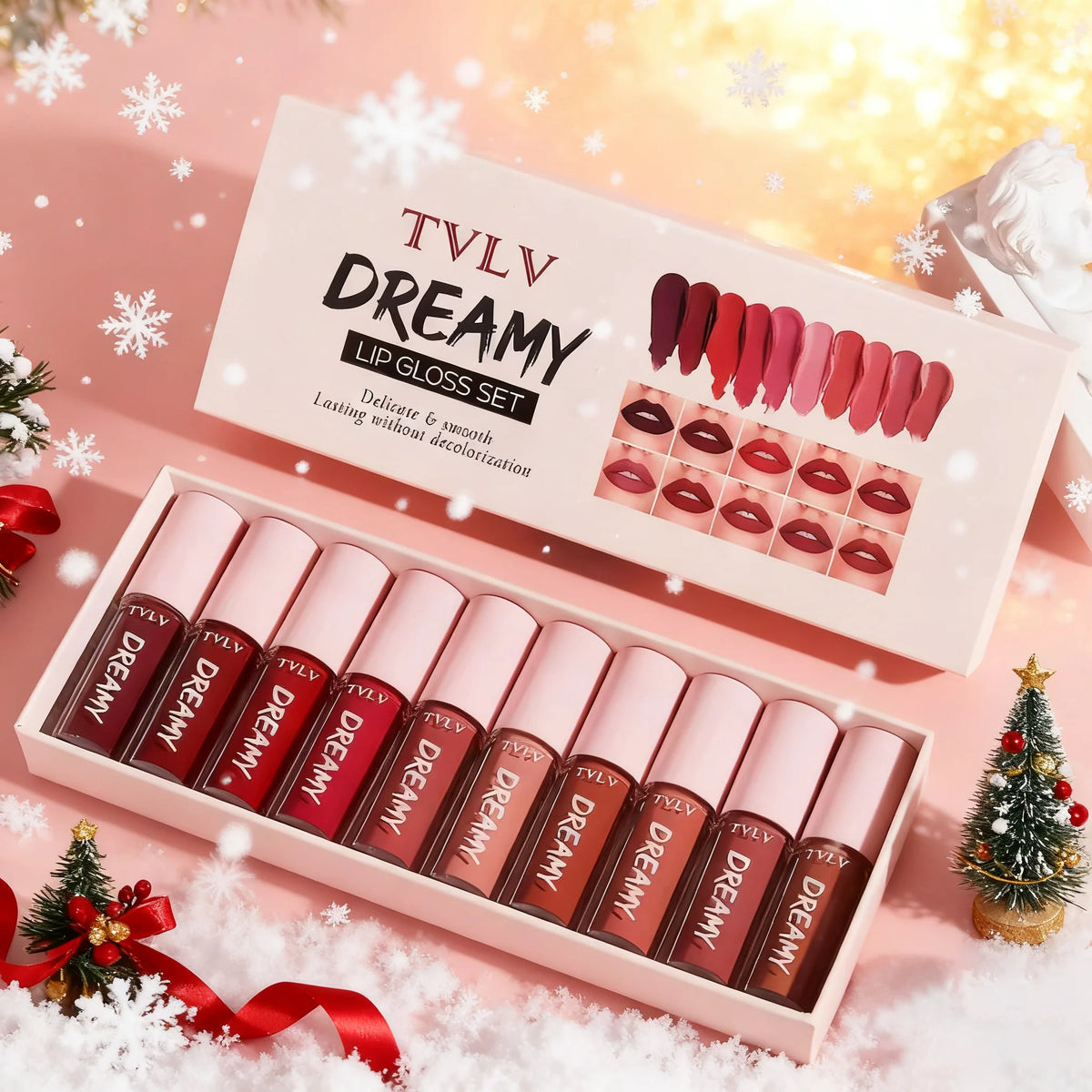 10 Pieces/Set Lip Gloss Velvet Lipstick: Waterproof and Long-Lasting Lip Gloss Women's Moisturizing Lipstick