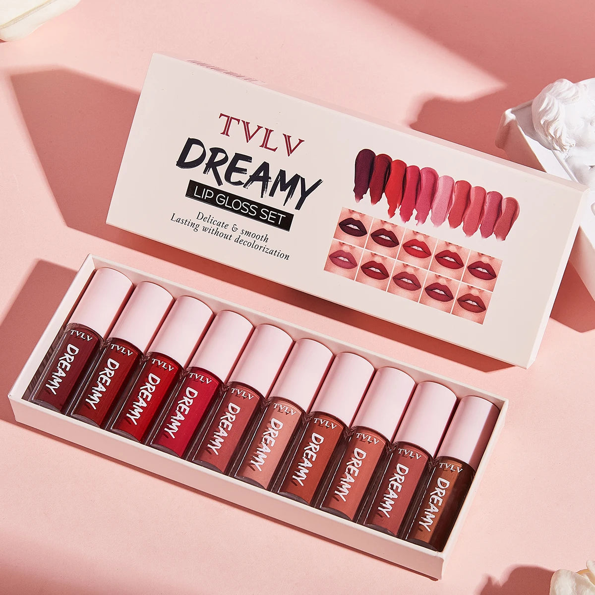 10 Pieces/Set Lip Gloss Velvet Lipstick: Waterproof and Long-Lasting Lip Gloss Women's Moisturizing Lipstick